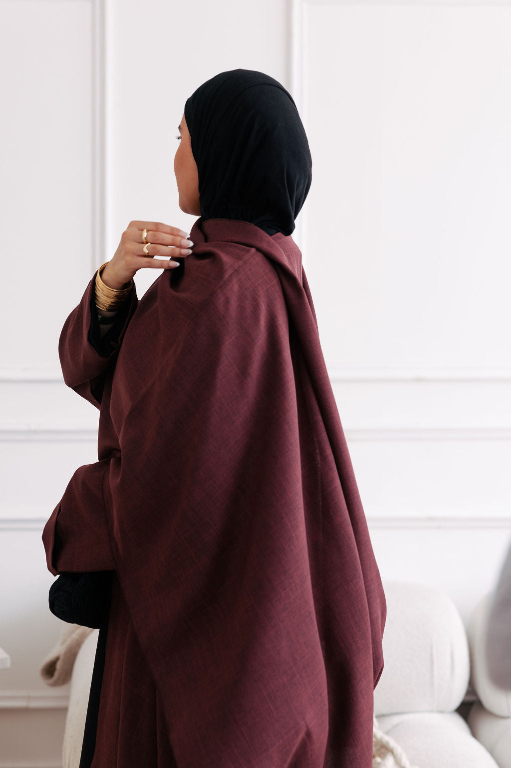 Burgundy Closed Cloak