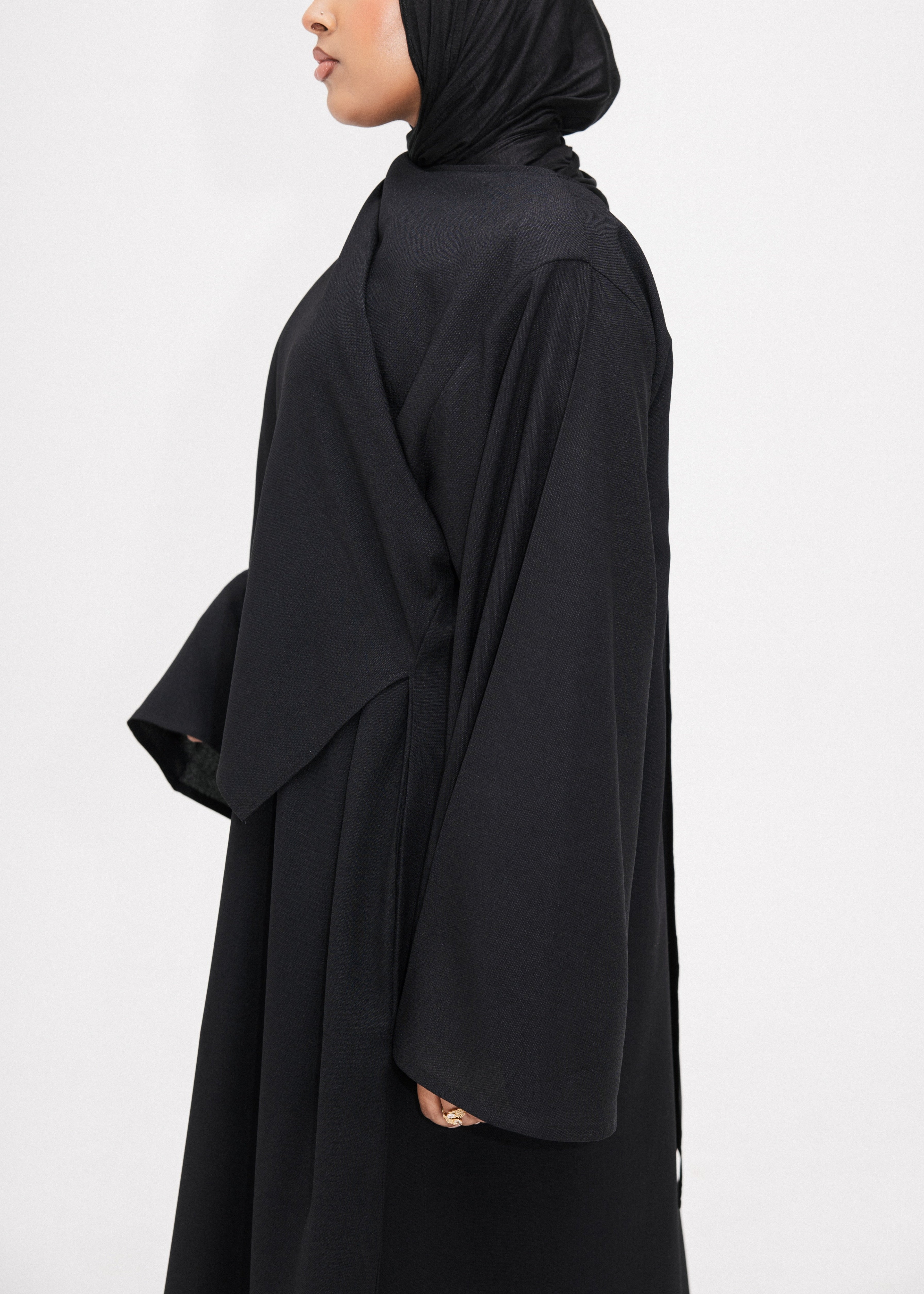 Midnight Asymmetric Shawl Abaya