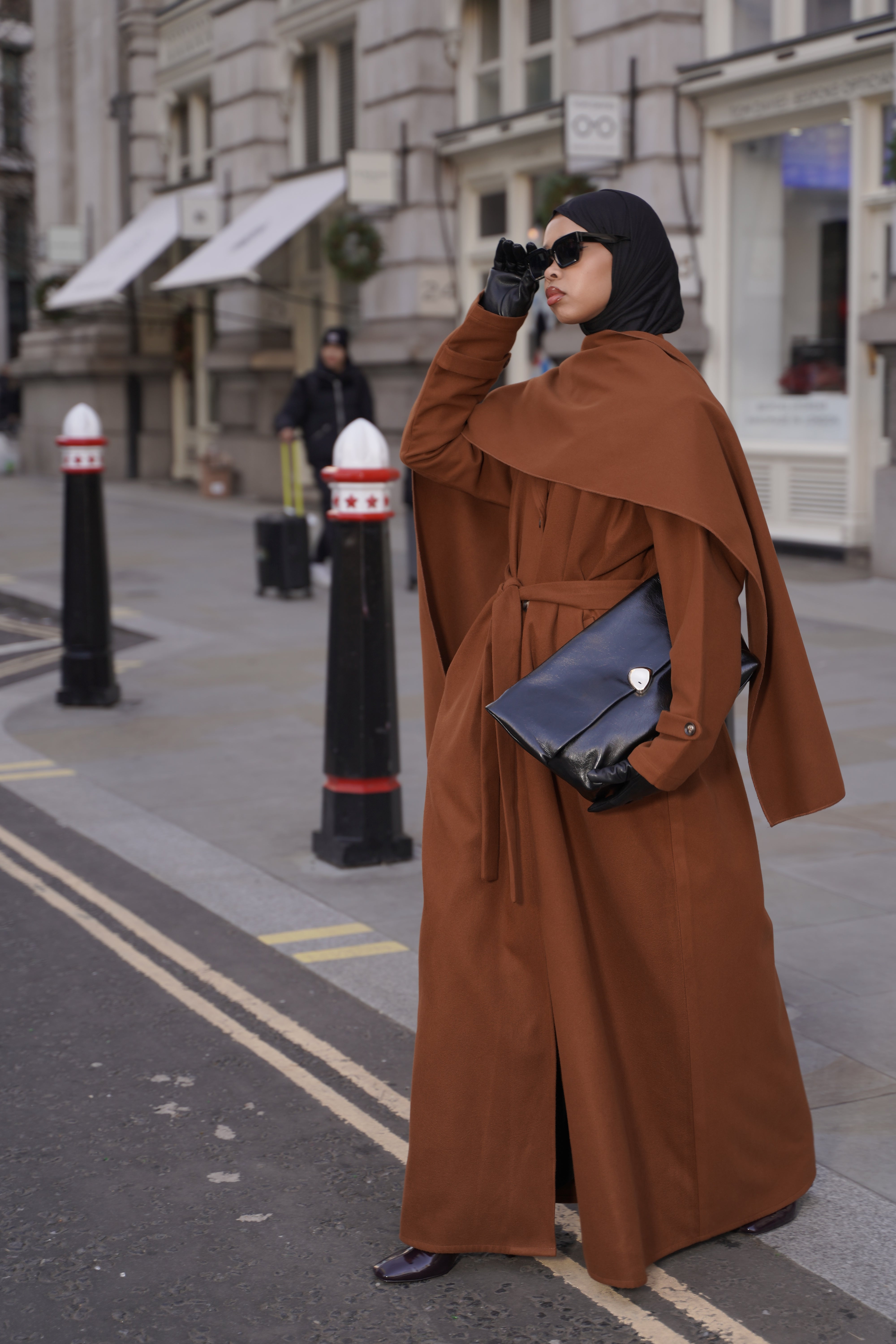 Caramel - Scarf Abaya Coat