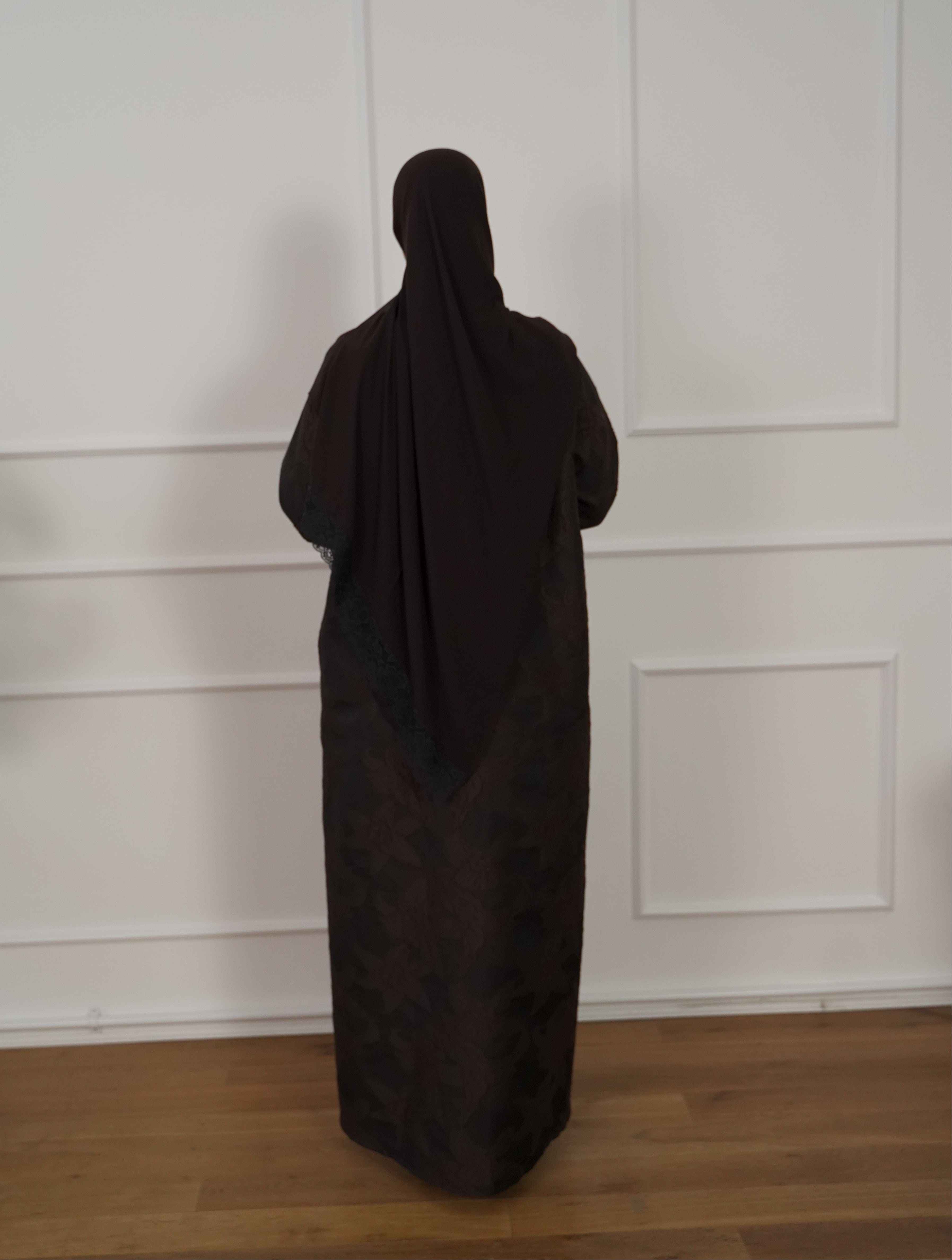 Espresso Jacquard Abaya