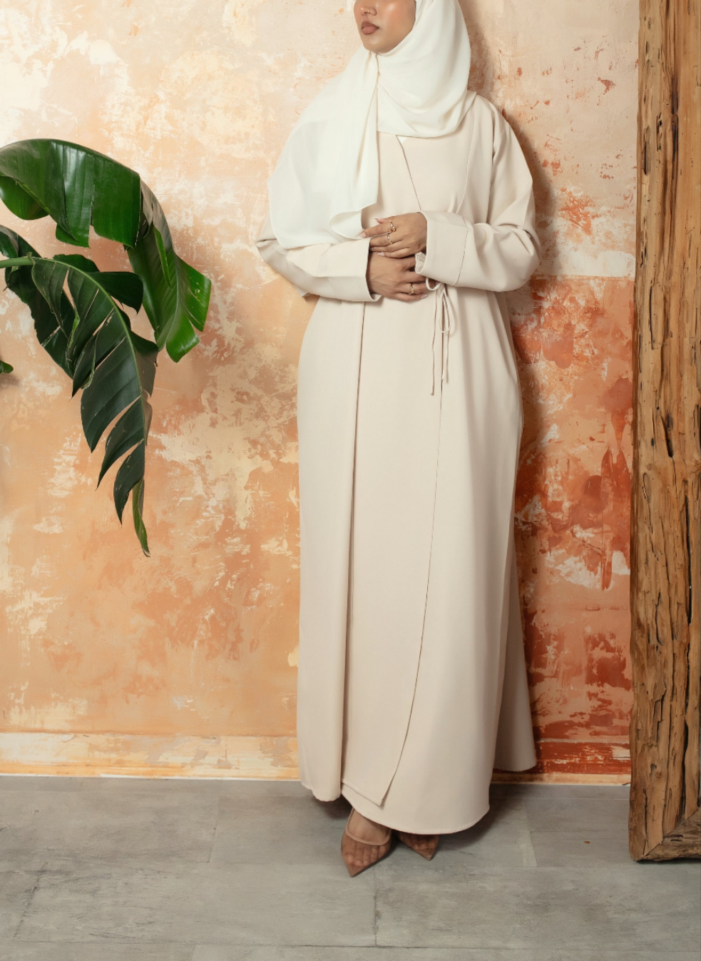 Cream Bella Abaya