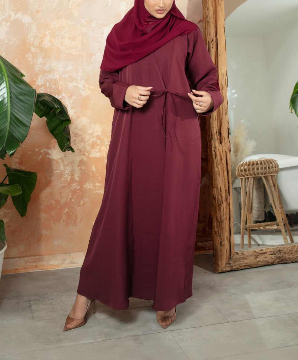 Burgundy Bella Abaya