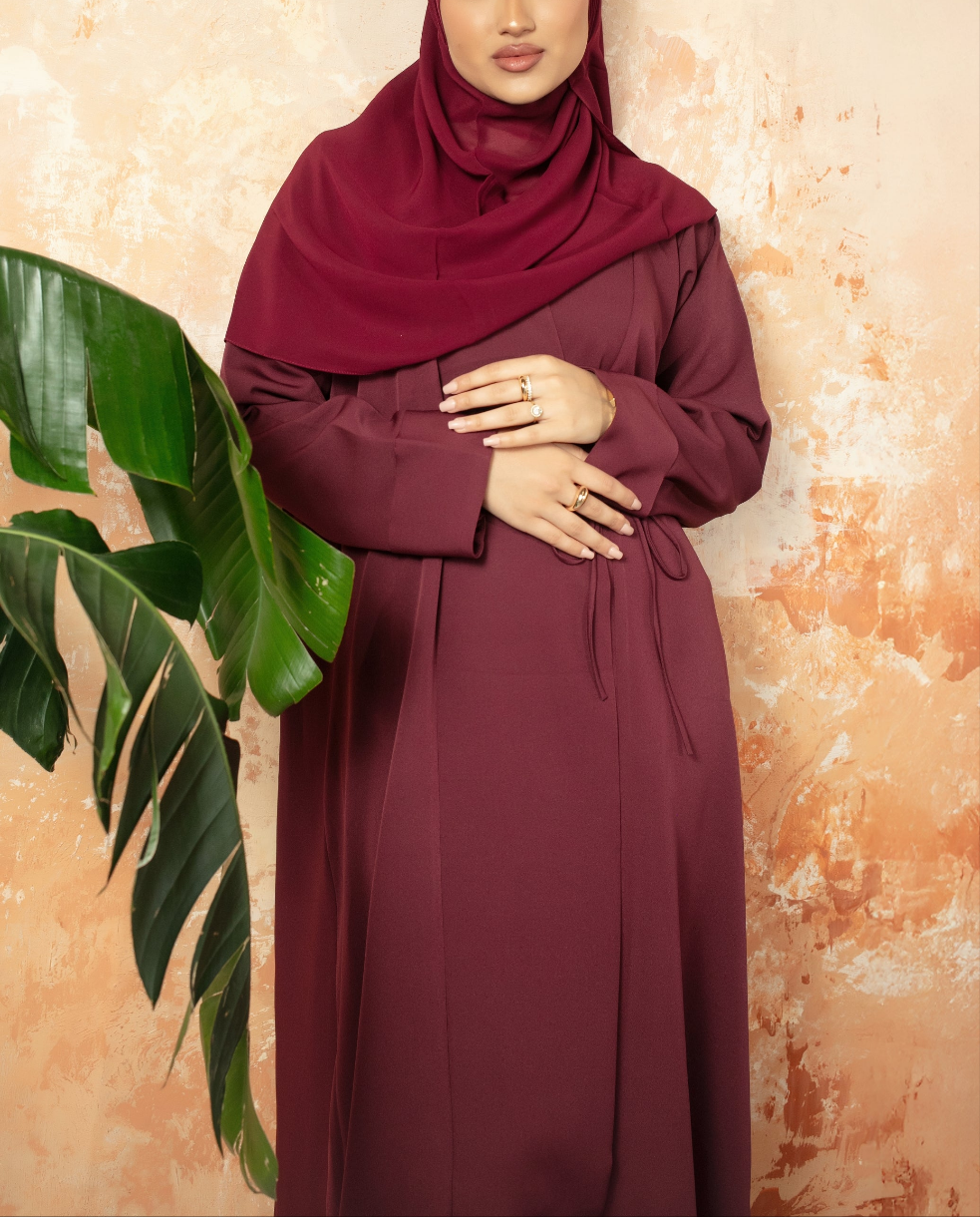 Burgundy Bella Abaya