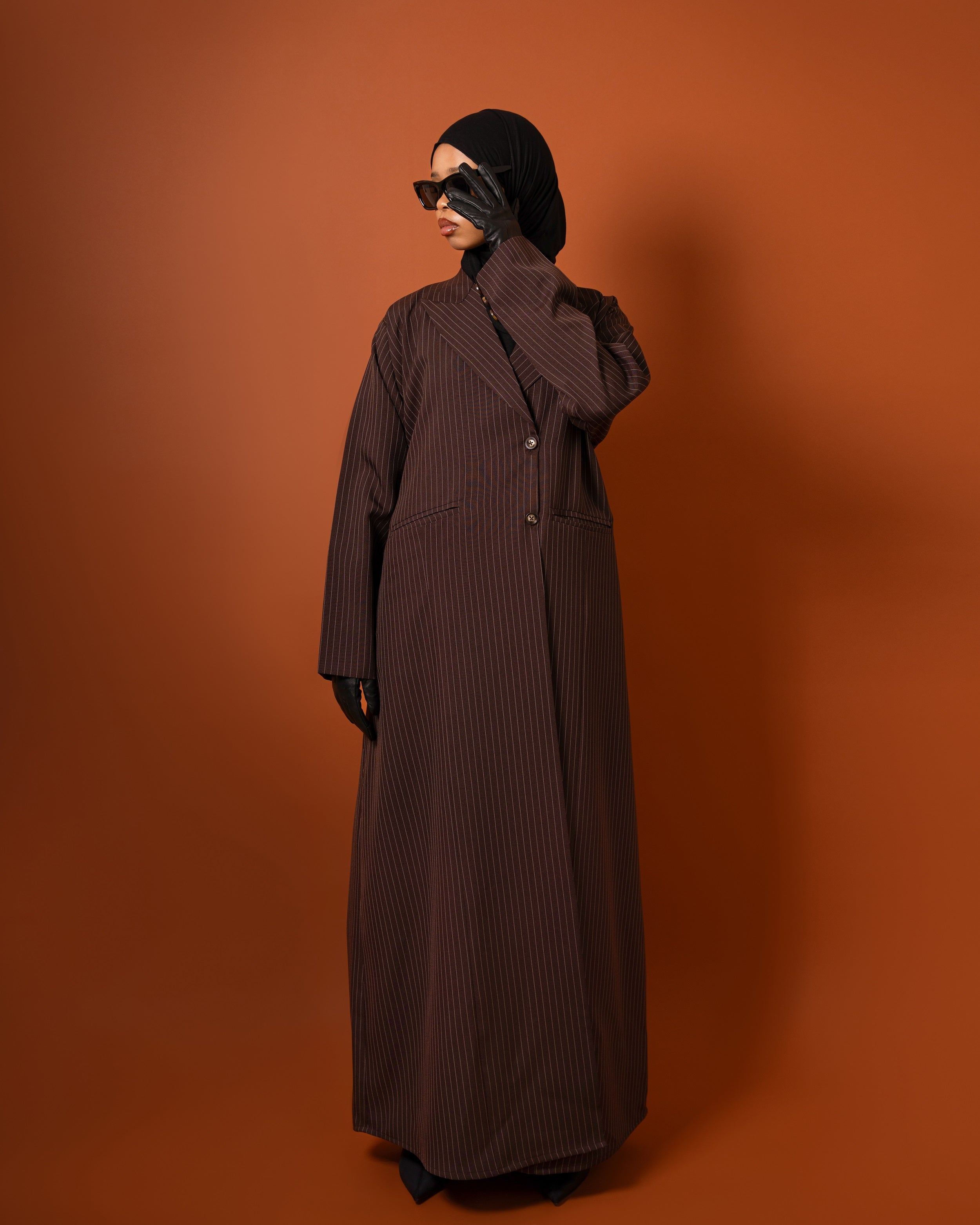 Mocha - Pinstripe Blazer
