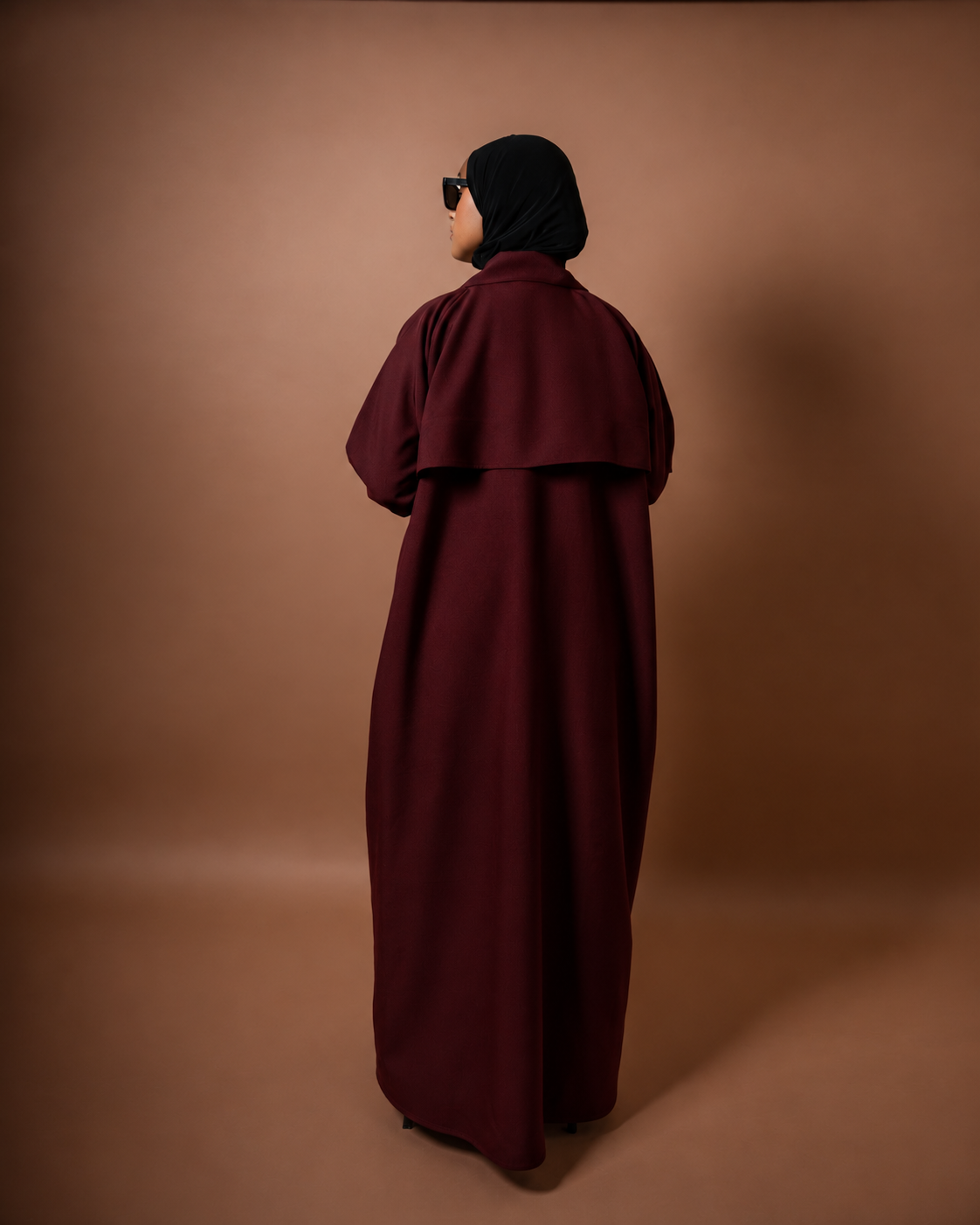 Burgundy Trench Abaya (Pre-order)