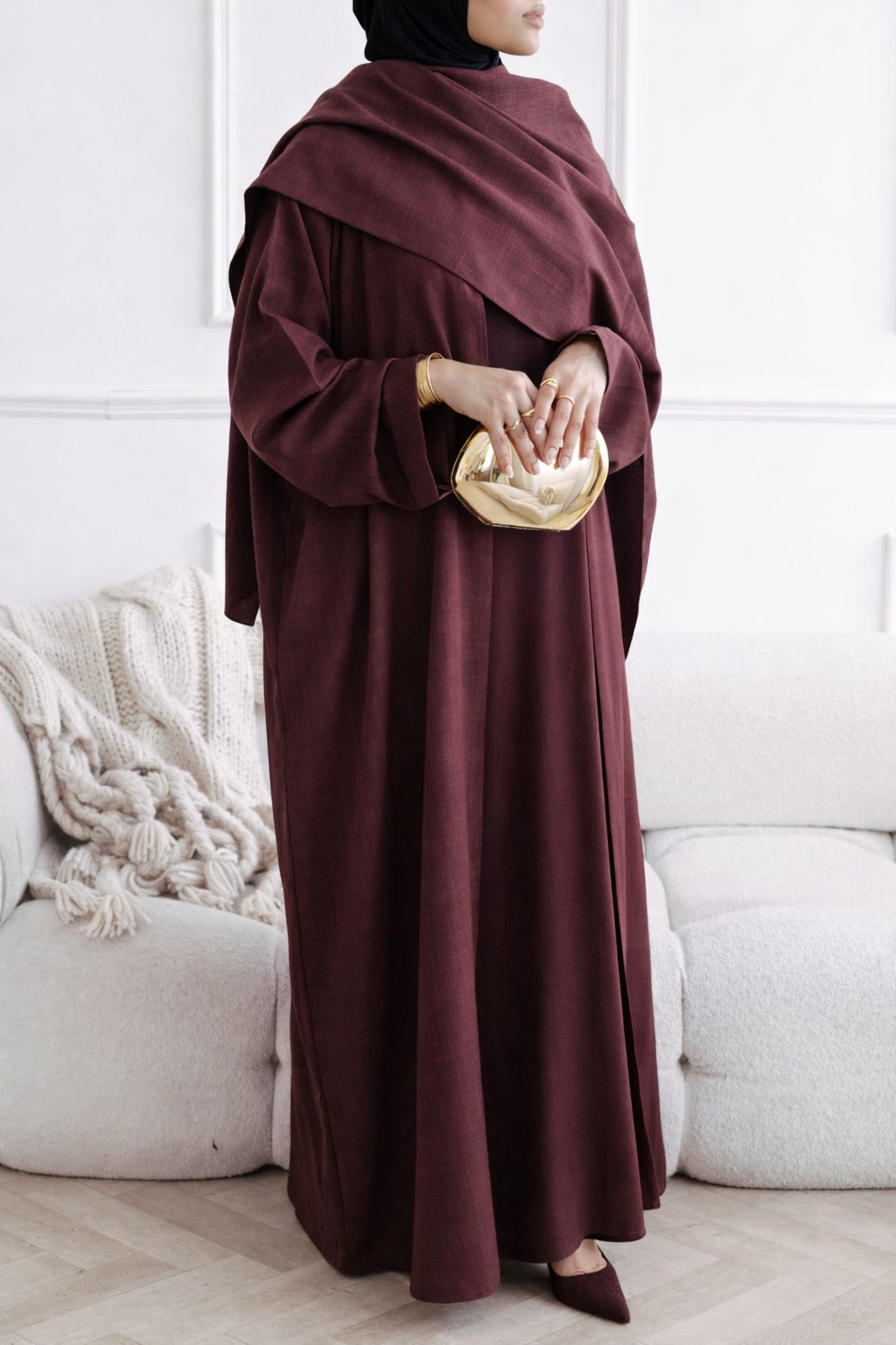 Burgundy Closed Cloak