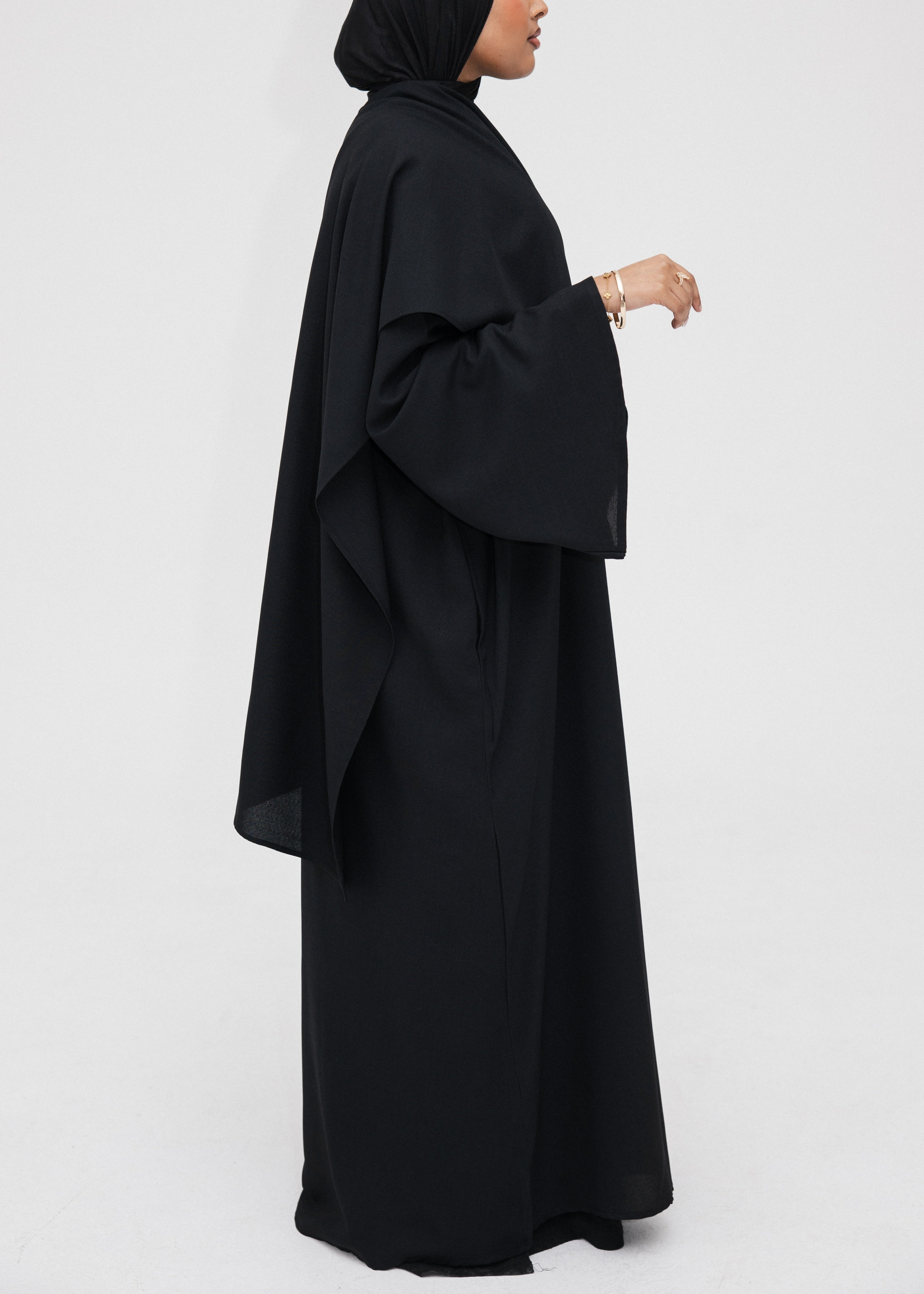 Midnight Asymmetric Shawl Abaya