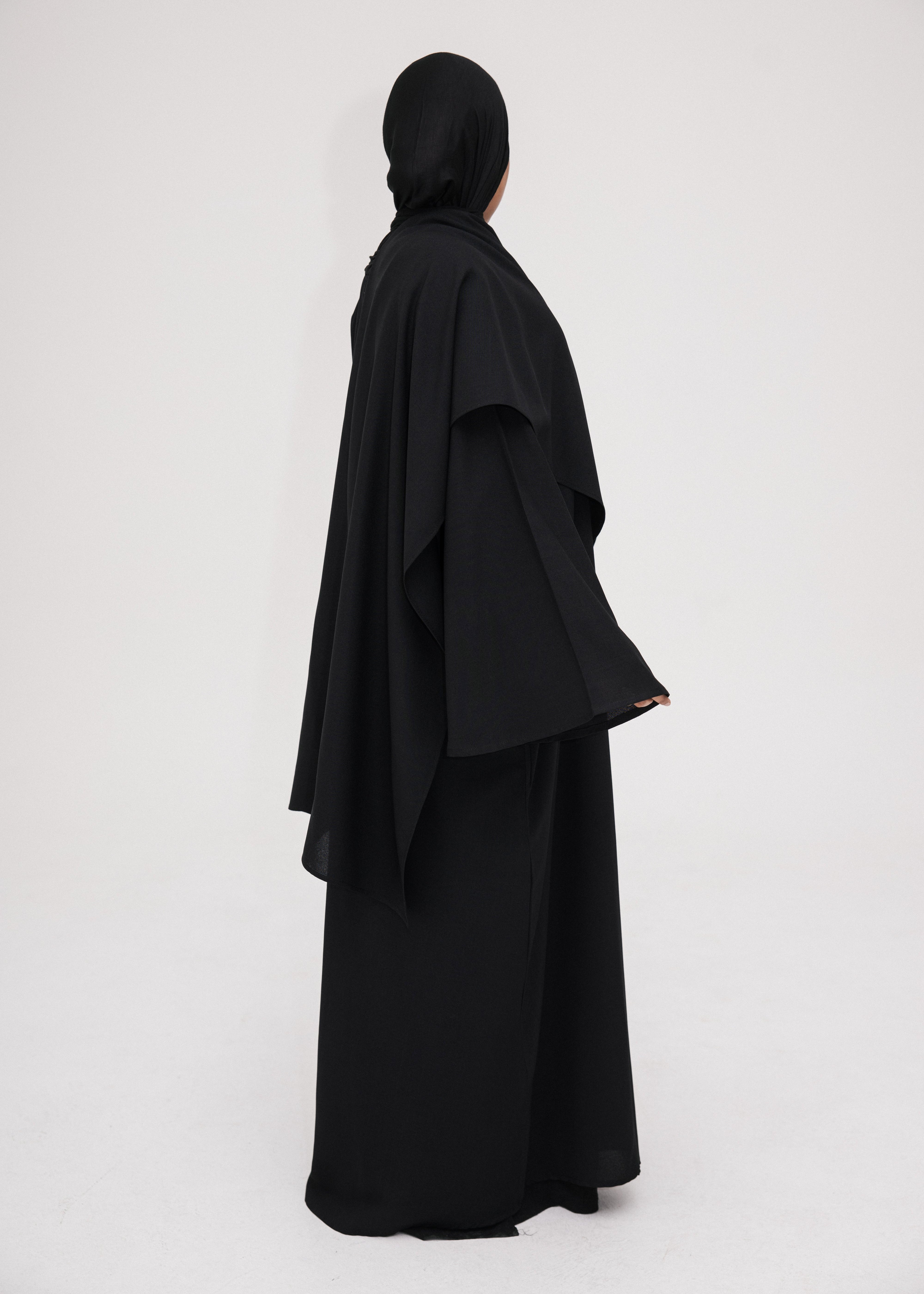 Midnight Asymmetric Shawl Abaya