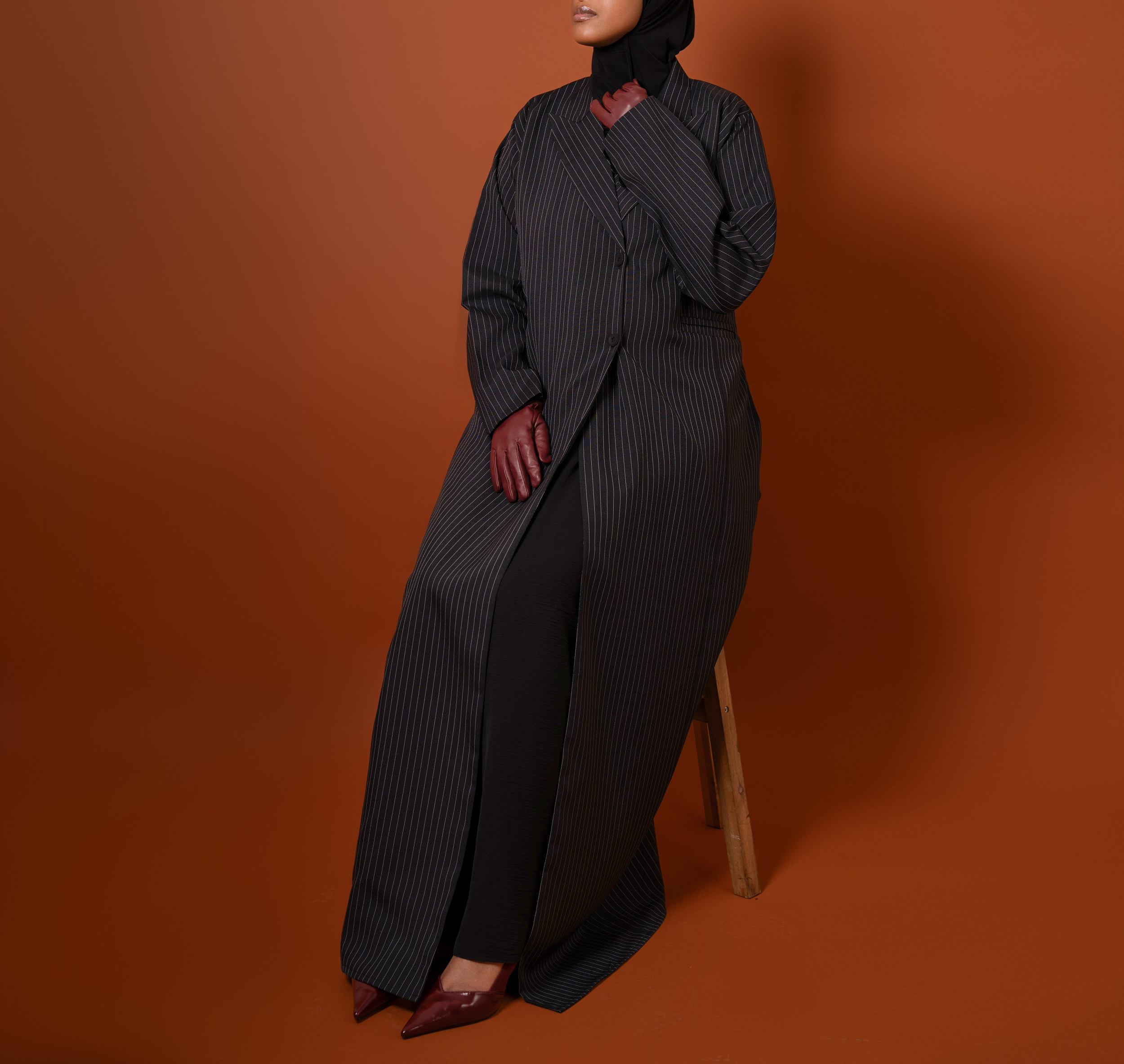 Midnight - Pinstripe Blazer