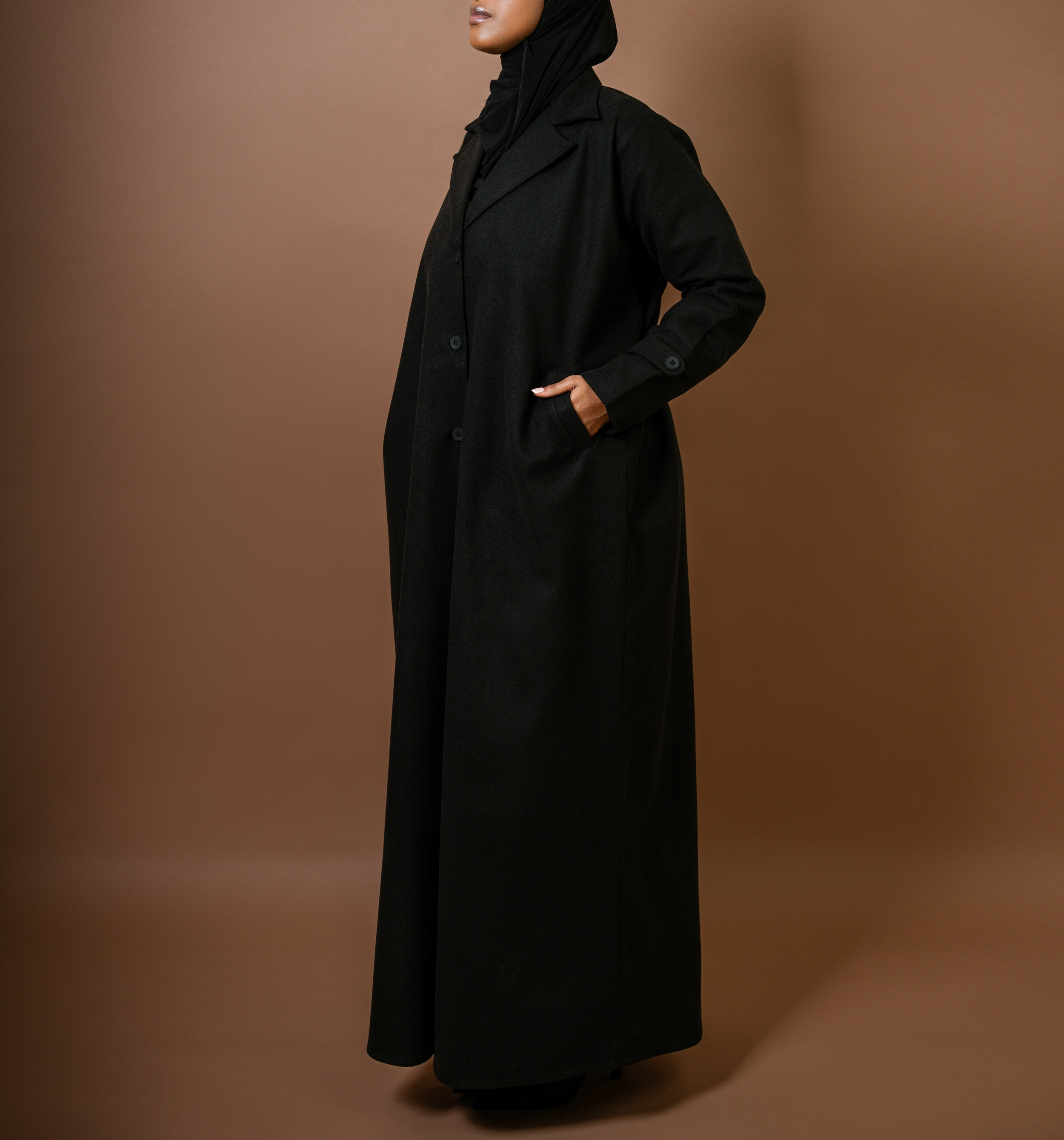Midnight - Scarf Abaya Coat