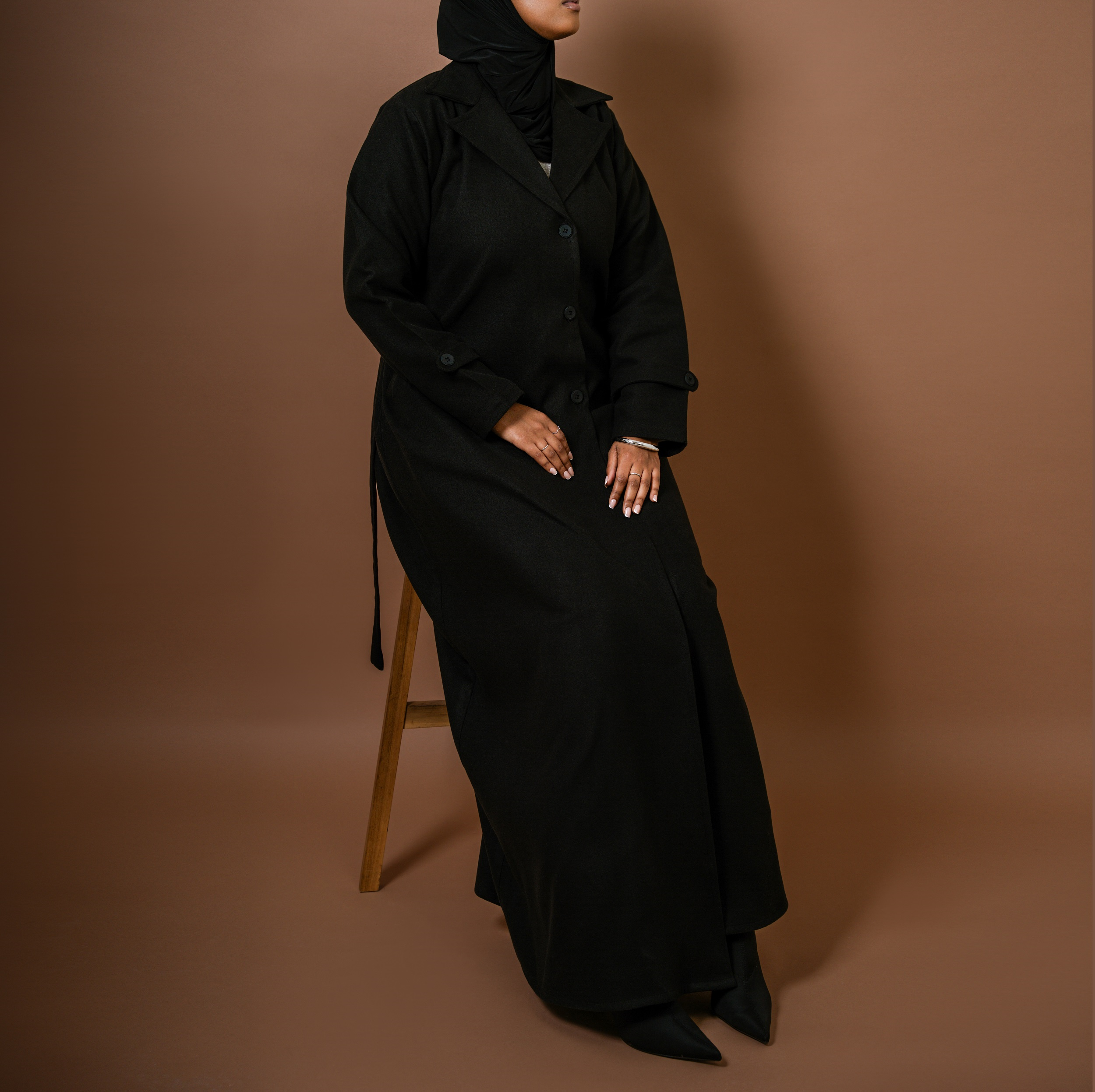 Midnight - Scarf Abaya Coat