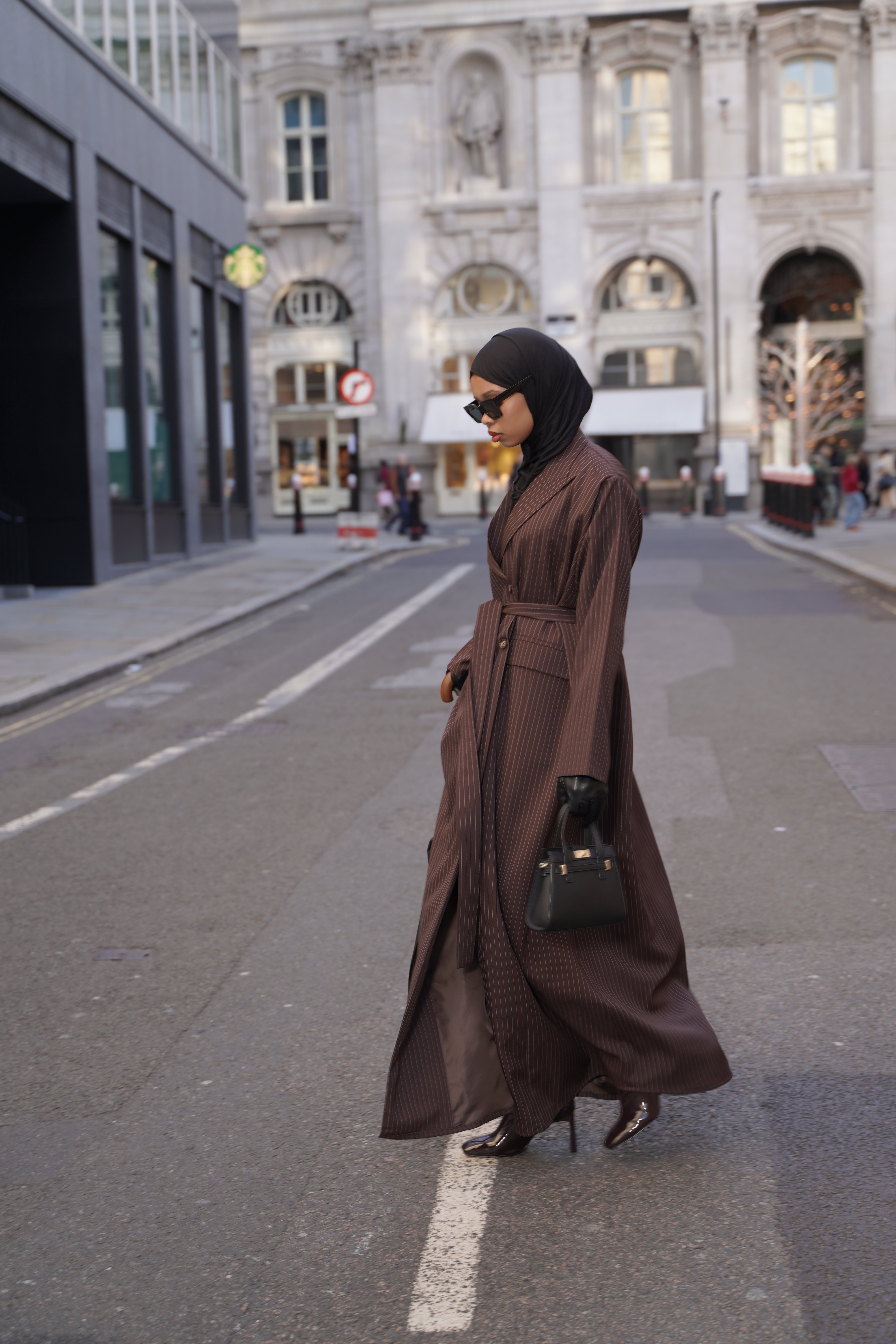 Mocha - Pinstripe Blazer