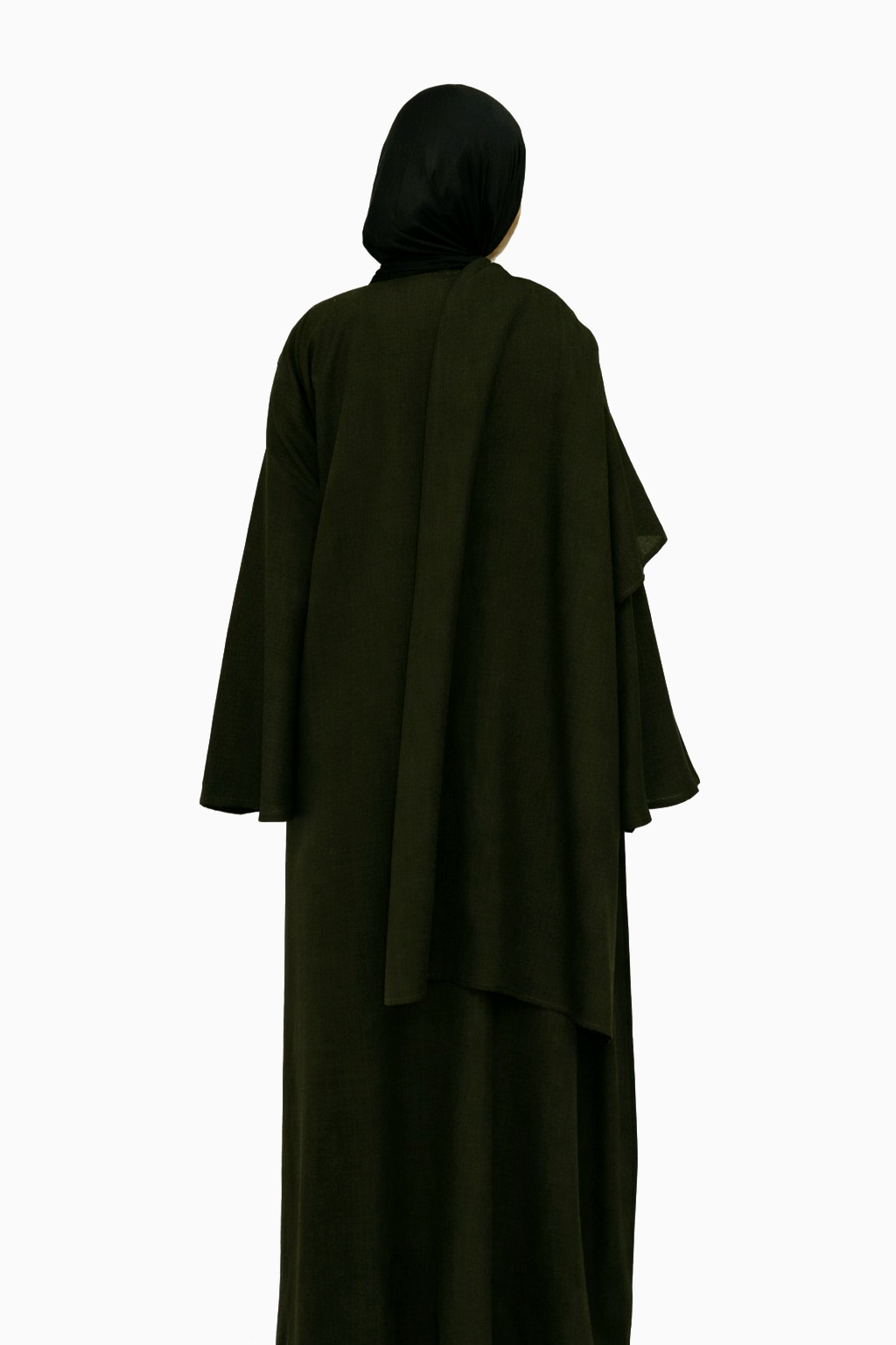 Olive Asymmetric Shawl Abaya