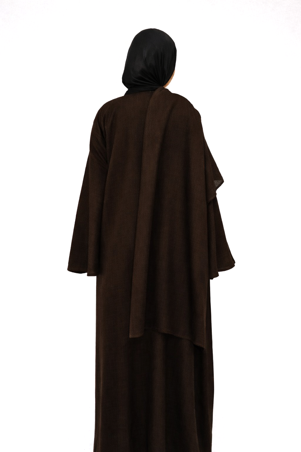 Mocha Asymmetric Shawl Abaya